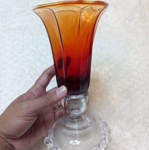 Red Glass Votive Pedestal Candle Holder